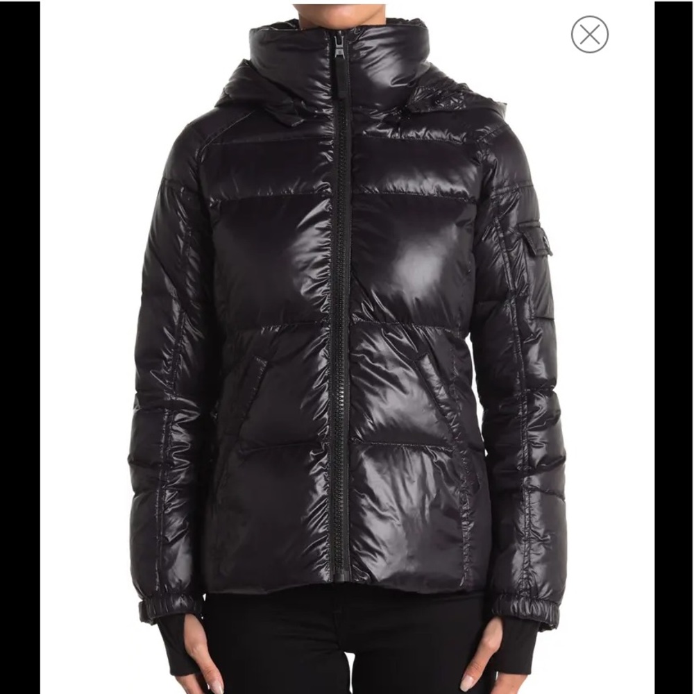 S13 NWT black quilted down puffer jacket